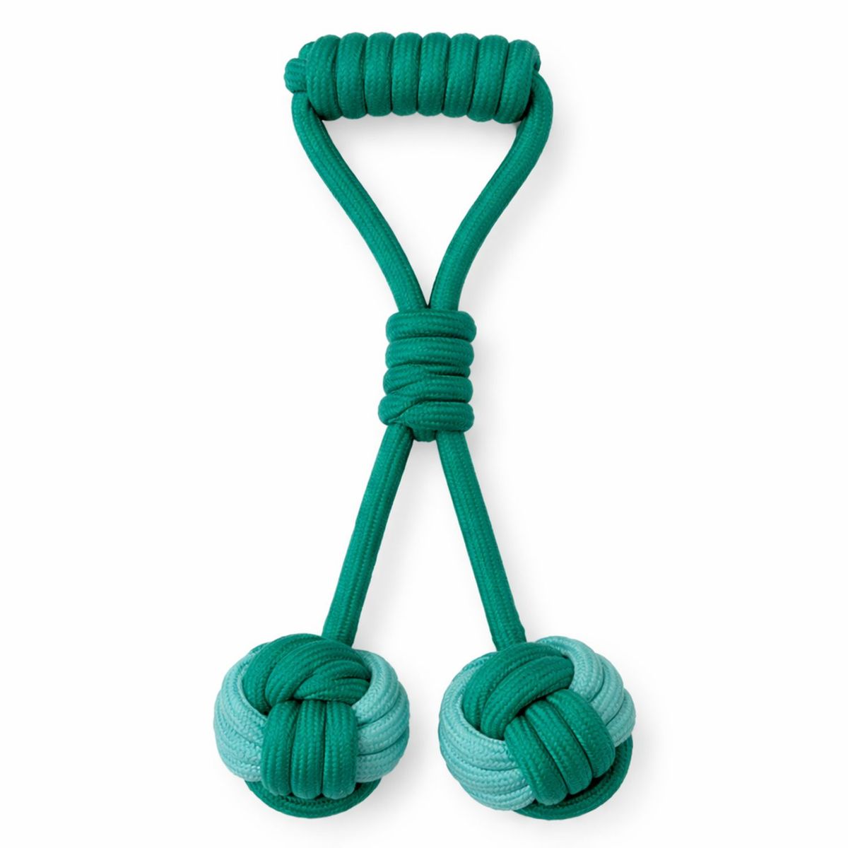 GENERICO - Juguete De Cuerda Para Perros Con Nudo Agarre Y Pelotas Azul - Verde