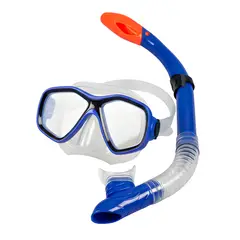 GENERICO - Set Buceo Mascara + Snorkel Ajustable Bamo Azul