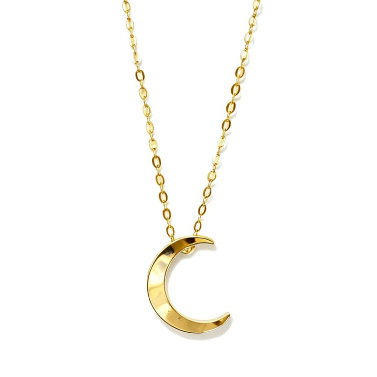 Collar Plata 925 Luna Lisa Dorado TALLA UNICA