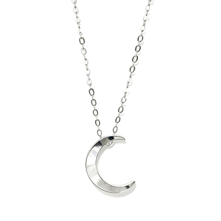 Collar Plata 925 Luna Lisa Plateado TALLA UNICA