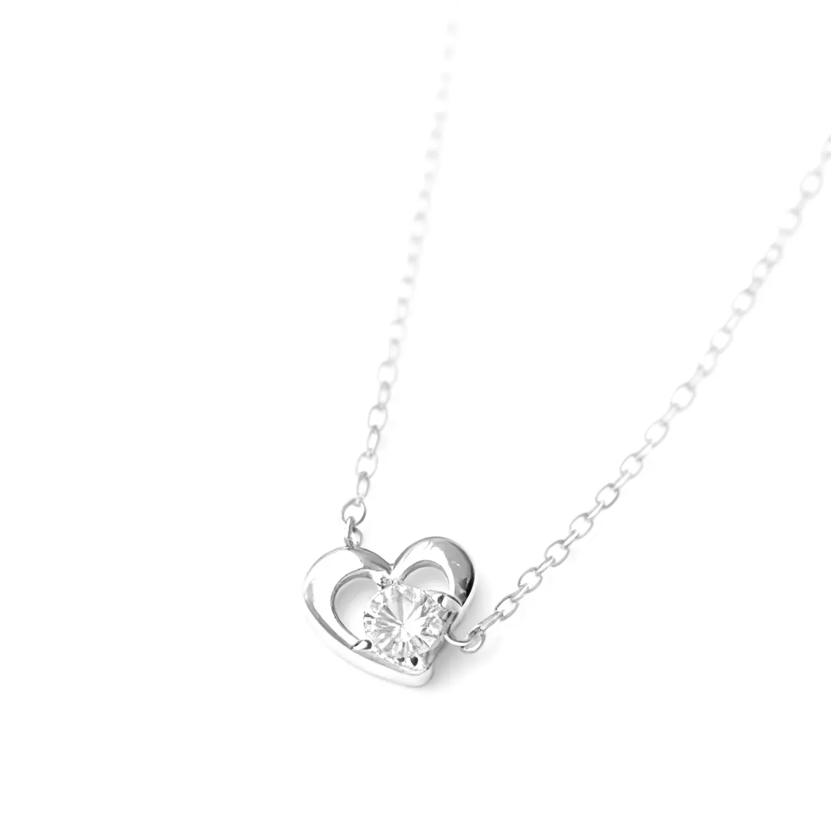 LUX JOYAS - Collar Plata 925 Corazón Punto Luz