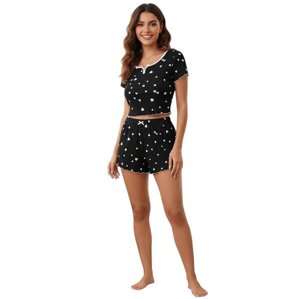 UNO - Pijama De Mujer 2 Piezas Comodo Liviano Corazones
