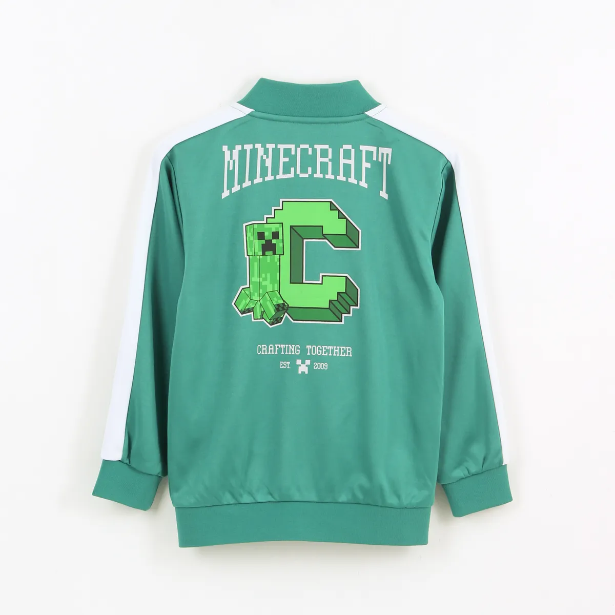 MINECRAFT - Polerón con Cierre Niño Back Print Verde Minecraft