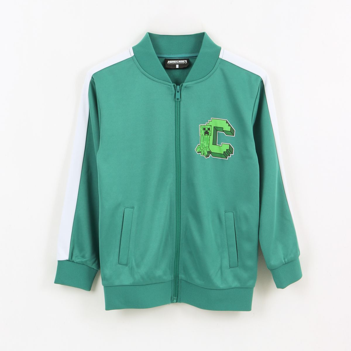 MINECRAFT - Polerón con Cierre Niño Back Print Verde Minecraft