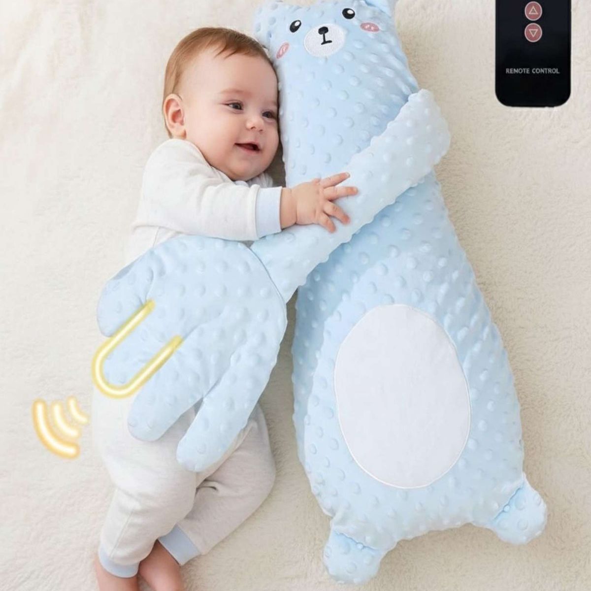 GENERICO - Peluche de Apego para bebés  Abrazo Mágico Control CELESTE