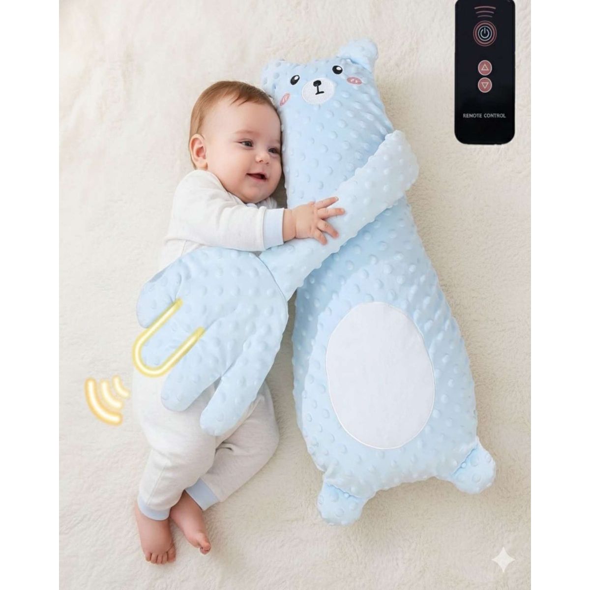 GENERICO - Peluche de Apego para bebés  Abrazo Mágico Control CELESTE