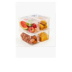 GENERICO - 4 Caja Organizadora Para Refrigerador Cocina Transparente