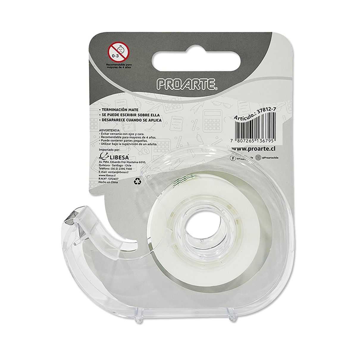 PROARTE - Cinta Invisible CDispensador 19mmx20mt Proarte