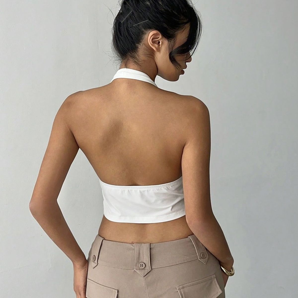 VARIOS - Top Knot Riviera Halter Blanco She Shines