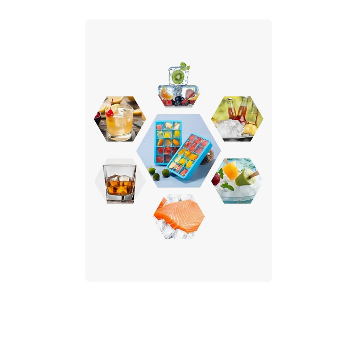 GENERICO - Pack X4 Cubetas de Hielo Cubetera de siliciona Con tapa 15 cav