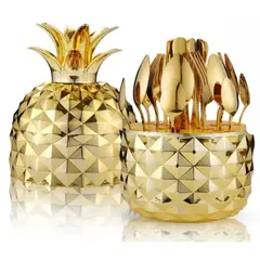 GENERICO - Set De Cubiertos 24 Piezas Con Estuche de Piña