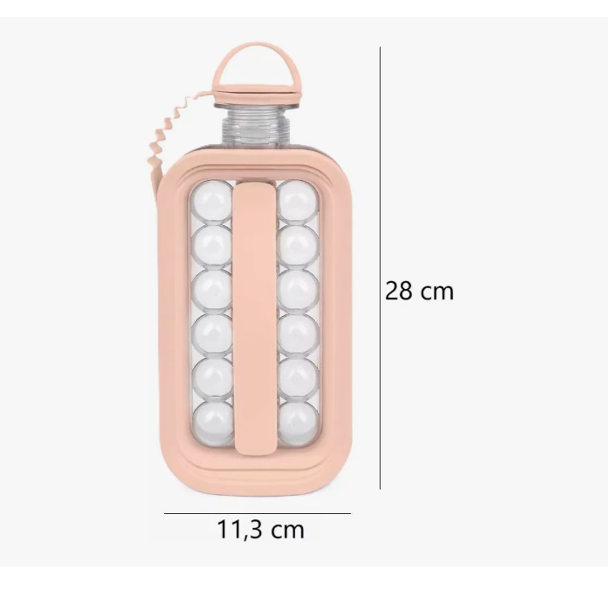 GENERICO - Pack X2 Cubitera 2en1 Portatil Bolitas Hielo Botella Hielera