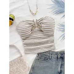 VARIOS - Top Strapless Sandy Stripe Ring Multicolor She Shines