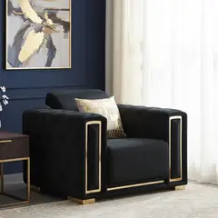 DANIELS - Sillón Living Elegante 1 Cuerpo Moderno Negro Palermo