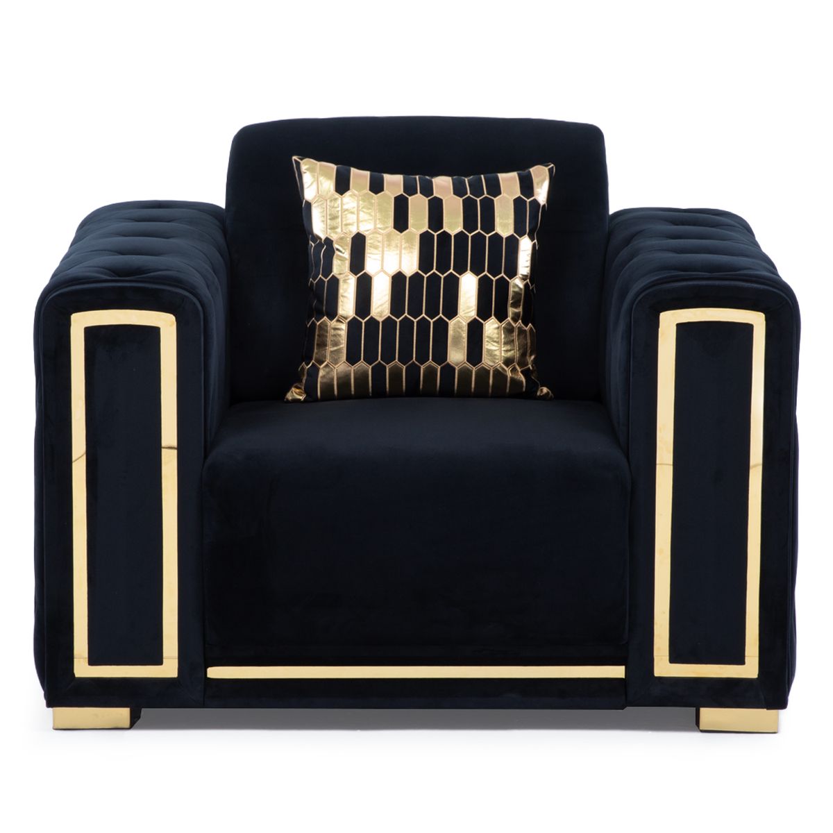 DANIELS - Sillón Living Elegante 1 Cuerpo Moderno Negro Palermo