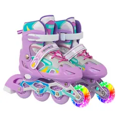 GENERICO - Patines En Linea Ajustables Roller Ruedas Niña Violeta Talla S