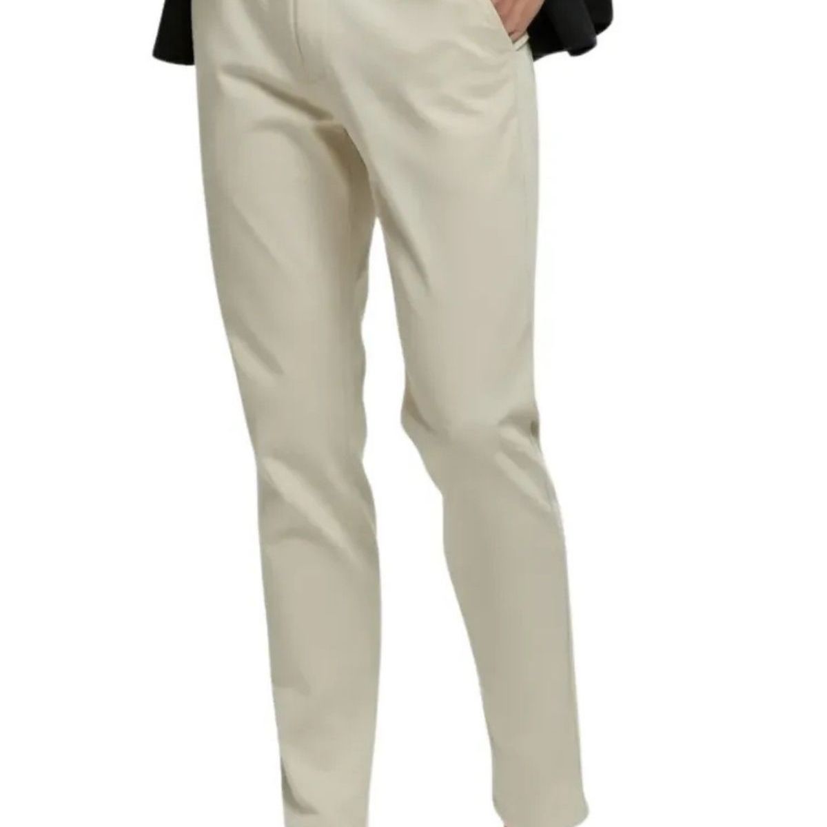 LOOK SHOP - Pantalón Lino Hombre, Corte Recto, Pretina Elásticada 7141