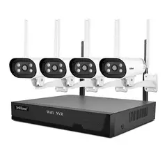 SRIHOME - Kit WiFi NVS001 4 Cámaras IPC037 1080P Audio y Visión Nocturna