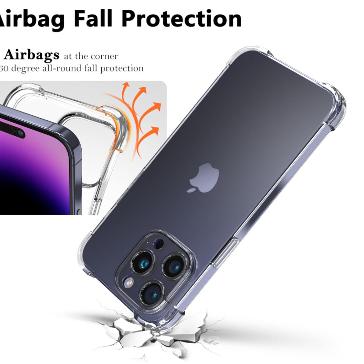 GENERICO - Carcasa Para iPhone 16 Pro Transparente Reforzada