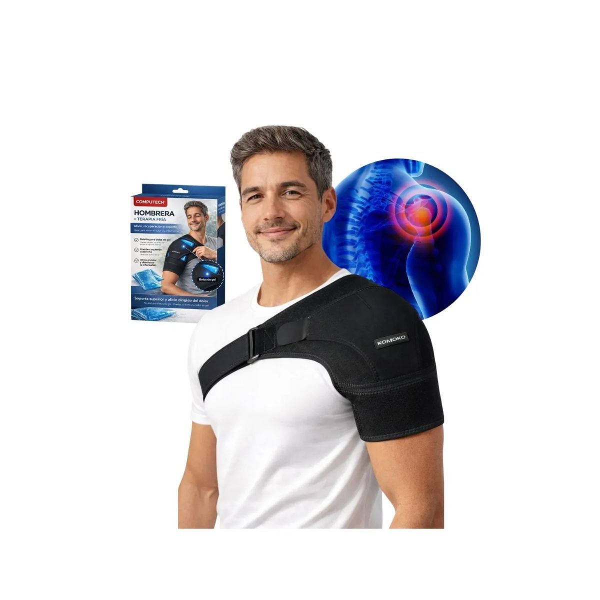 COMPUTECH - Hombrera Ortopedica Manguito Rotador Soporte Hombro Ajustable