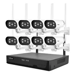 SRIHOME - Kit WiFi NVS001 8 Cámaras IPC037 1080P Audio y Visión Nocturna