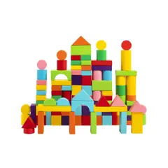 TIOZONEY - Balde Bloques De Construcción Madera Juguete Didáctico Niños