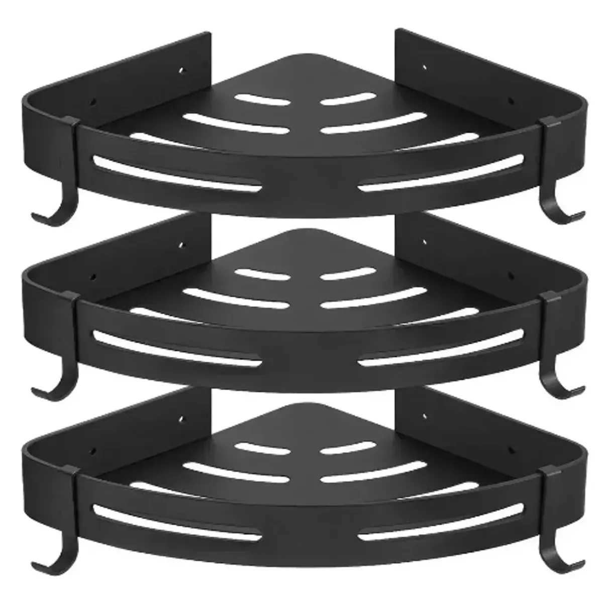 GENERICO - Organizadores Para Duchas Repisa Accesorios Para Baño 3pcs Negro