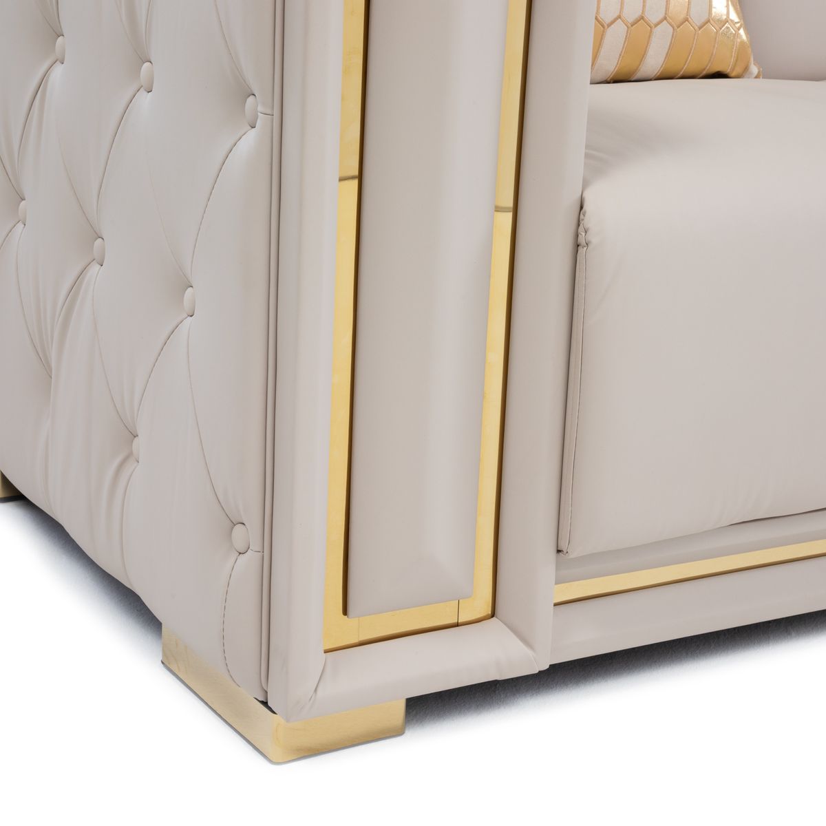 DANIELS - Sofá Elegante 3 Cuerpo Moderno Beige Palermo
