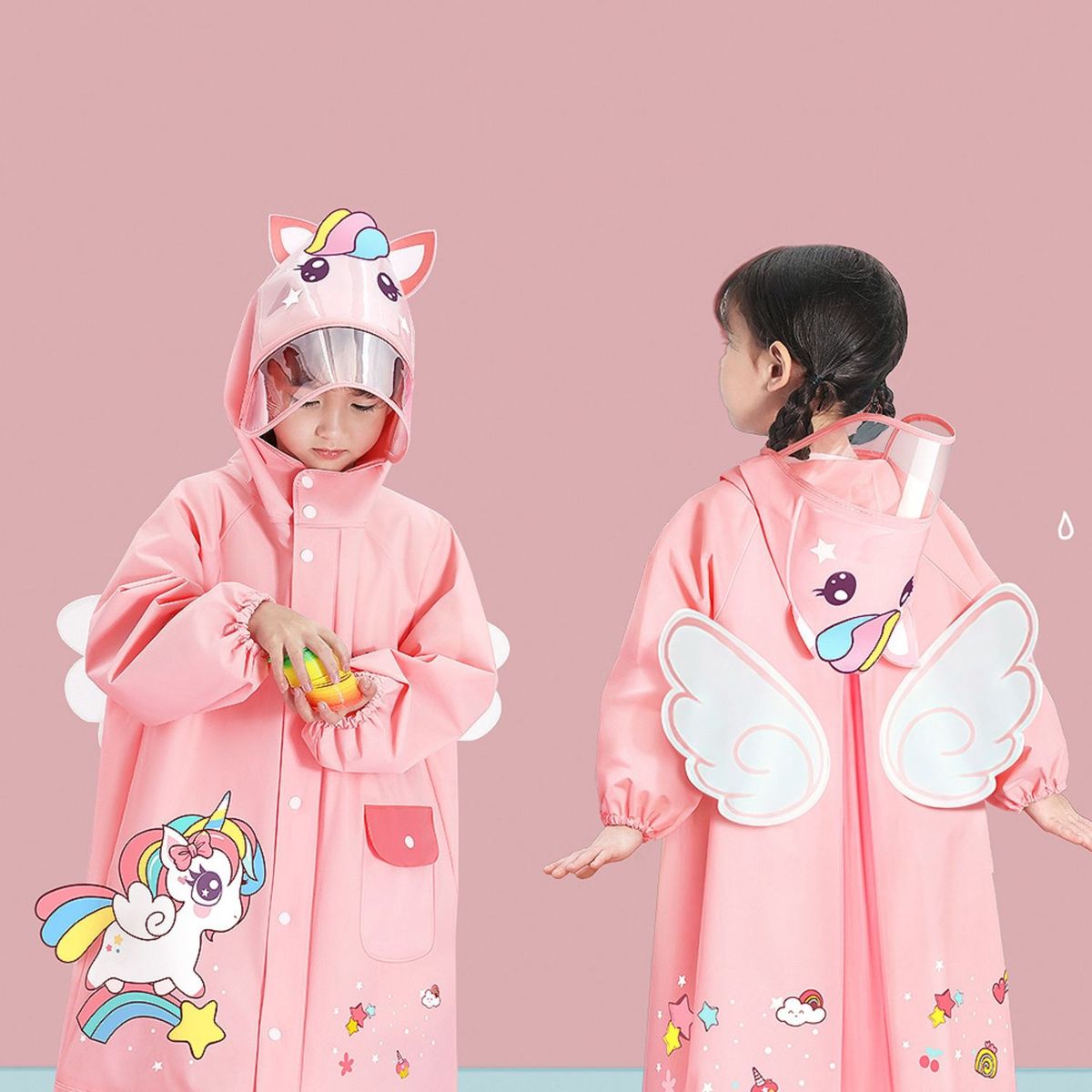 BABYLUNA - Capa Larga Impermeable para Niños Extra Resistente Para Lluvia Y Viento