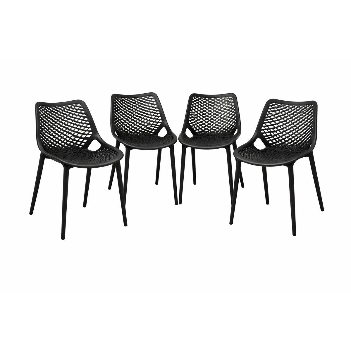 MOBOI - Pack 4 Sillas o Sillon Rex Negra para Terraza o Comedor