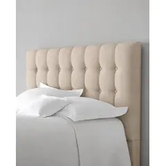 GENERICO - Respaldo Botone al piso 1.5 Plazas Felpa Beige