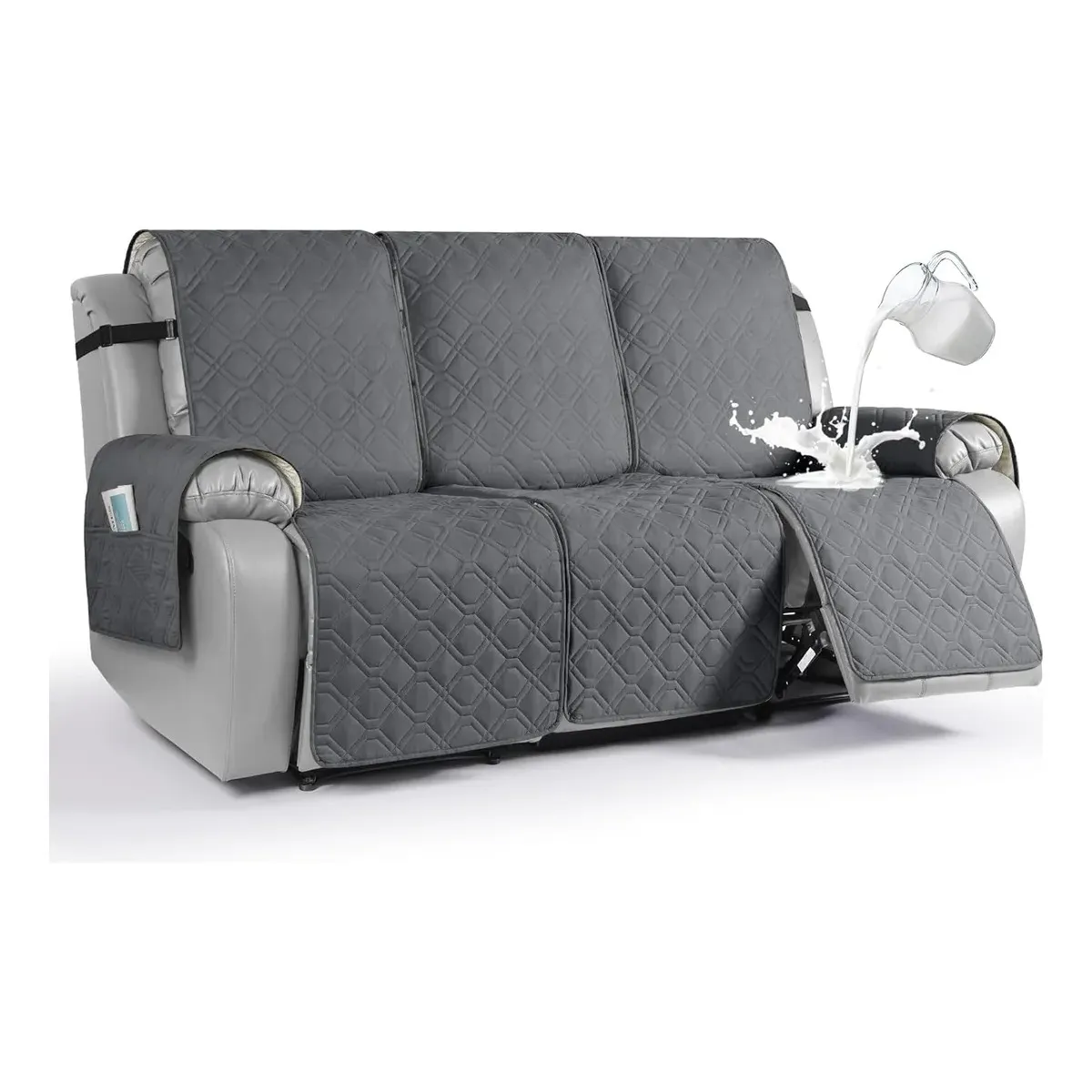 EVERSO - Fundas Cubre Sofá 3 Cuerpos Impermeables Protectora Mascotas GRIS