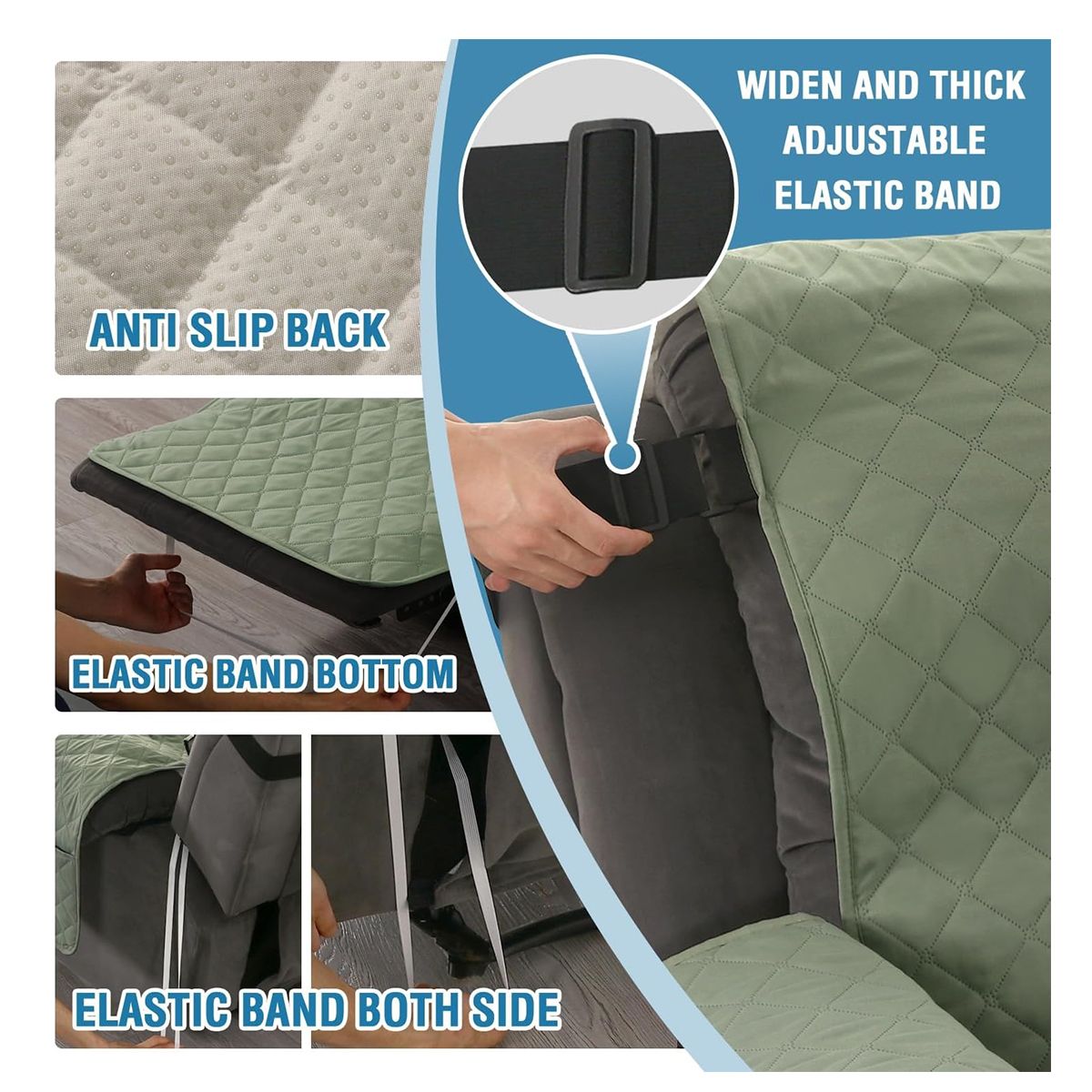 EVERSO - Fundas Cubre Sofá 3 Cuerpos Impermeables Protectora Mascotas VERDE