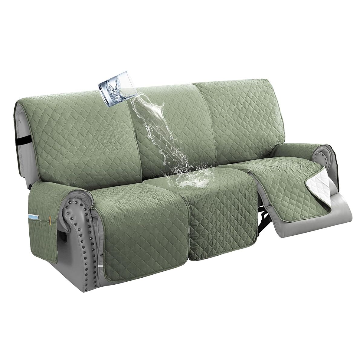 EVERSO - Fundas Cubre Sofá 3 Cuerpos Impermeables Protectora Mascotas VERDE