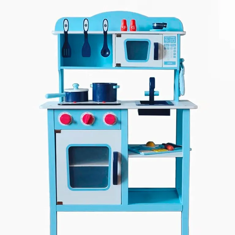 KIDSCOOL Cocina de Madera Celeste