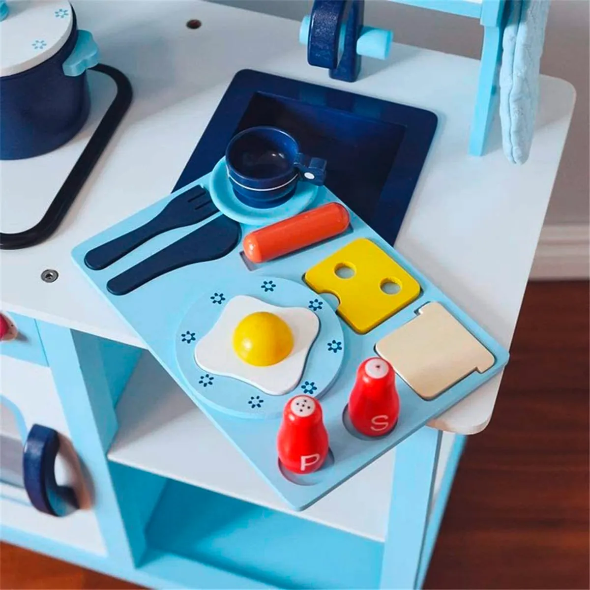 KIDSCOOL - Cocina de Madera Celeste Kidscool