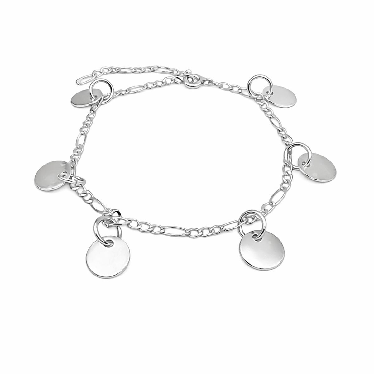 JOYAS MYTOKE - Pulsera Chiches Monedas Plata 950 Discos Argollas Redondas