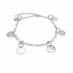 JOYAS MYTOKE - Pulsera Chiches Monedas Plata 950 Discos Argollas Redondas