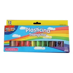PROARTE - Plasticina Triangular 12 Unidades Ideal para Modelado Infantil