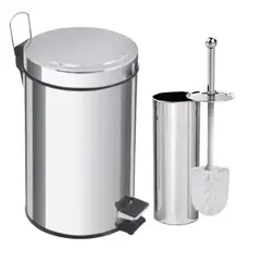 TAUMM - Set Baño Acero Inoxidable Taumm: Basurero 5 L + Escobilla Wc