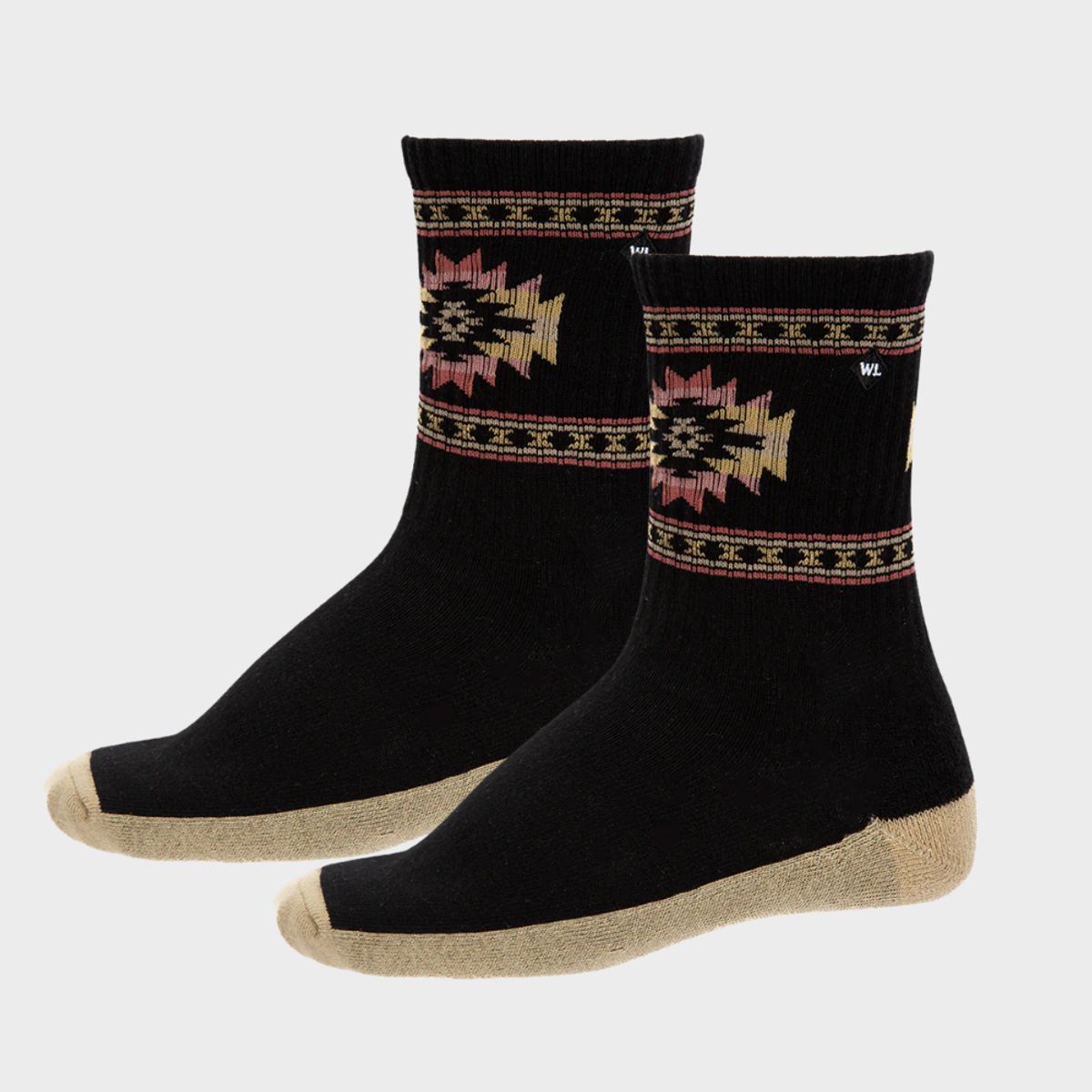 WILD LAMA - Calcetin Urbano Roku Orgánico Tribal Negro