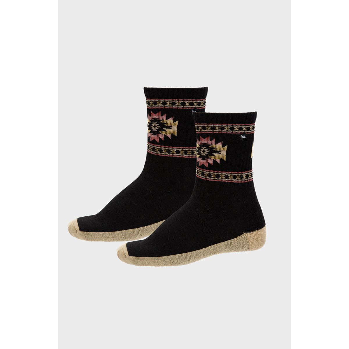 WILD LAMA - Calcetin Urbano Roku Orgánico Tribal Negro