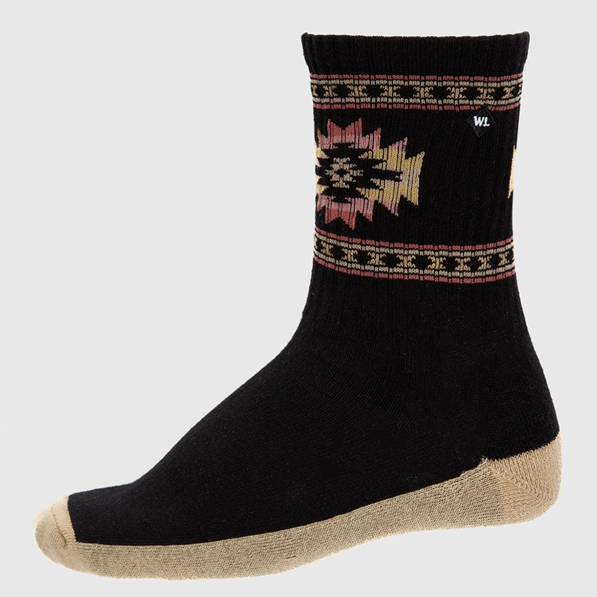 WILD LAMA - Calcetin Urbano Roku Orgánico Tribal Negro