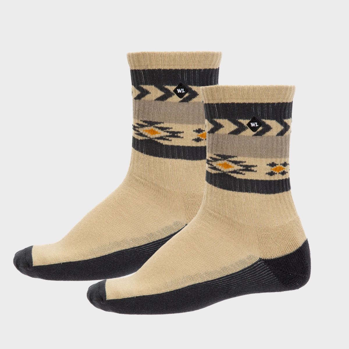 WILD LAMA - Calcetín Urbano Roku Orgánico Tribal Beige