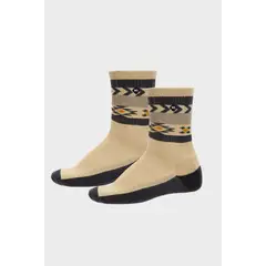 WILD LAMA - Calcetín Urbano Roku Orgánico Tribal Beige