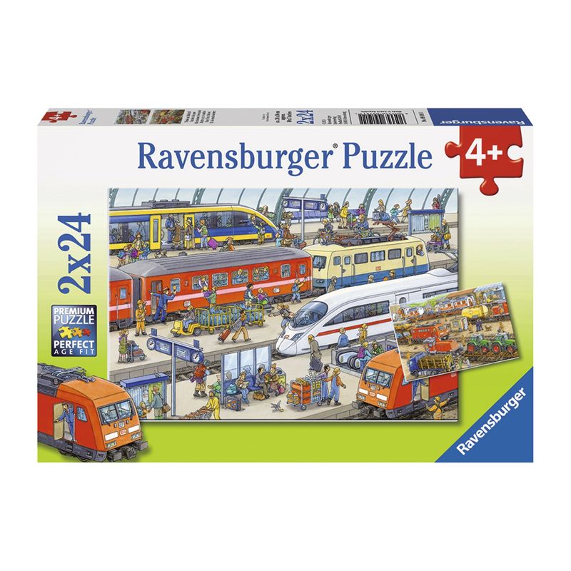 RAVENSBURGER - Puzzle Estacion de Trenes 2X24 Ravensburger