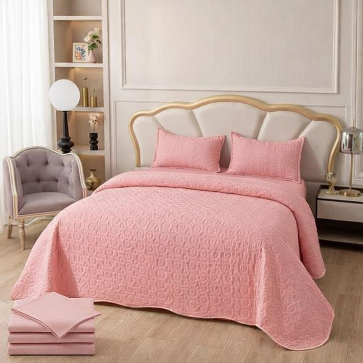 GENERICO - Cubrecama + Juego De Sabanas 1.5 Plazas + Fundas Almohada - Multicolor - 1,5 Plazas