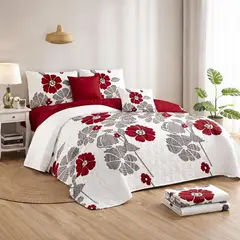 GENERICO - Cubrecama + Juego De Sabanas King Verano + Fundas Almohada - Multicolor - King