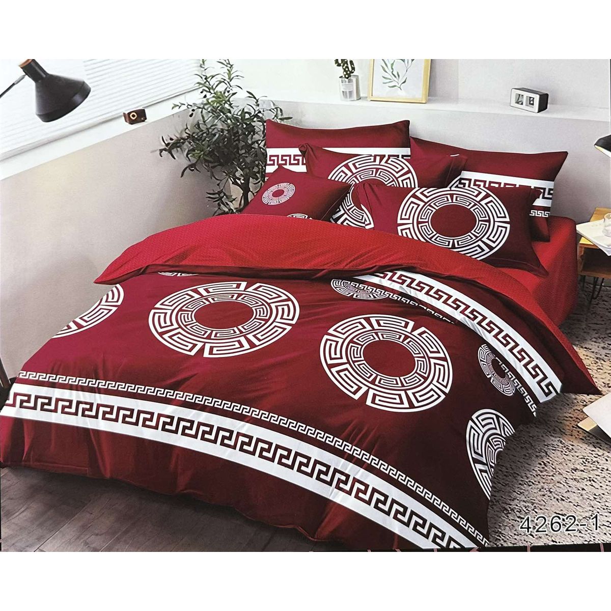 DIANA - COBERTOR PLUSH DE INVIERNO CON CHIPORRO 2 PLAZA CON DISEÑO BURDEO CIRCULOS