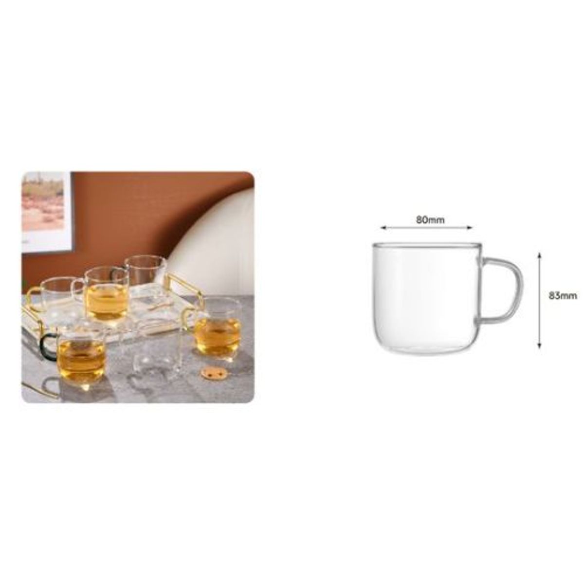 GENERICO - TAZA  DE VIDRIO X6UND 320ML